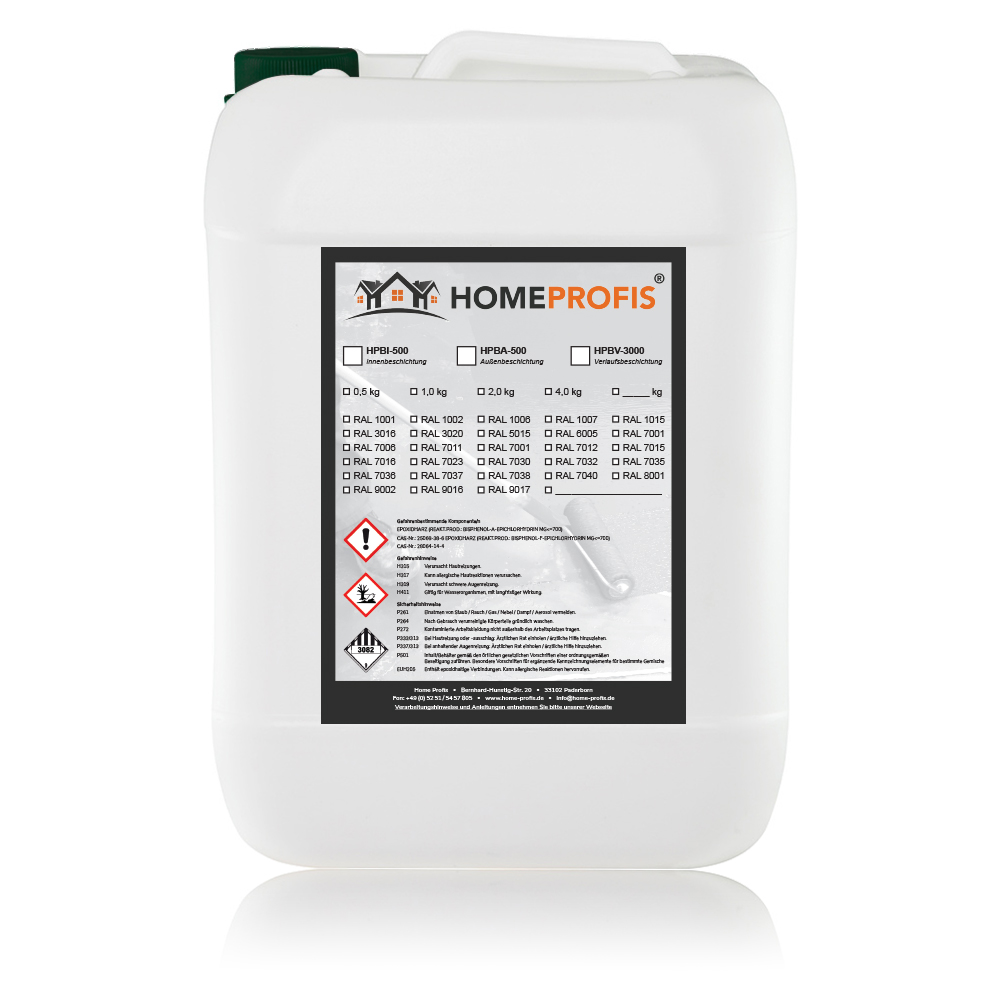 HPBA-500 Epoxidharz Betonfarbe Außen (5m²) Balkon Terrasse Epoxy Lack