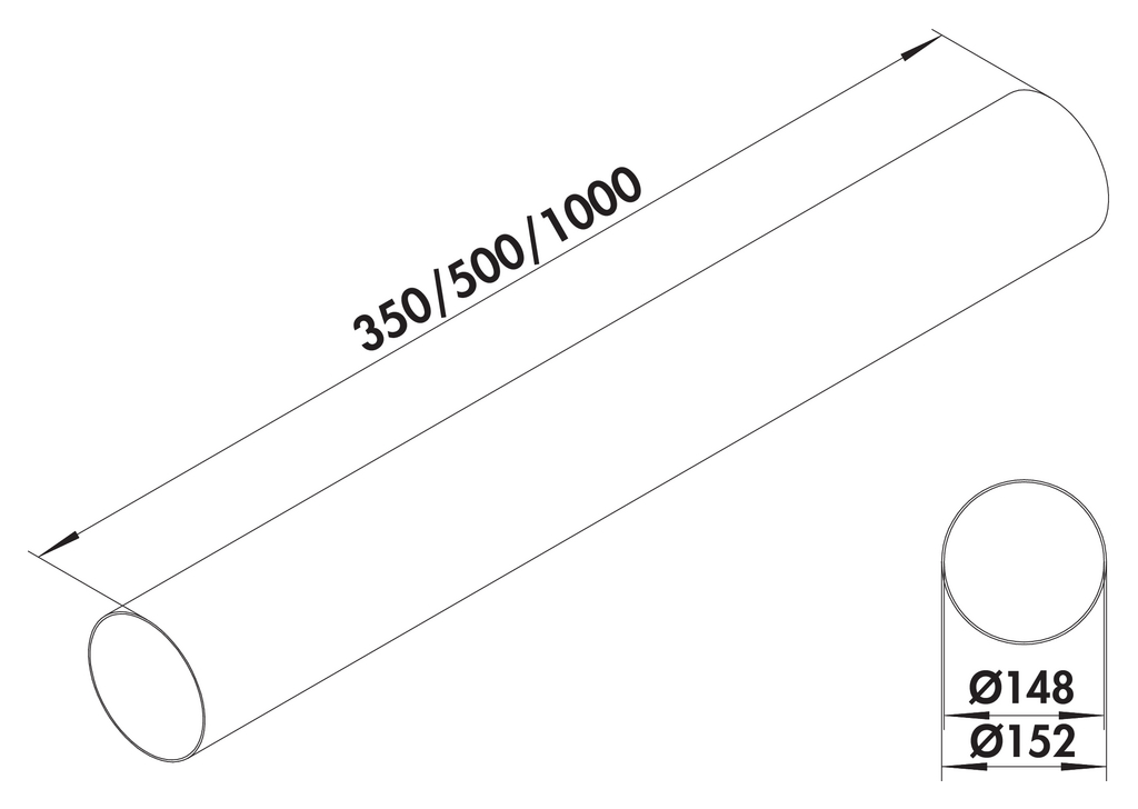 Naber Rundrohr 150 500 mm (4043009)