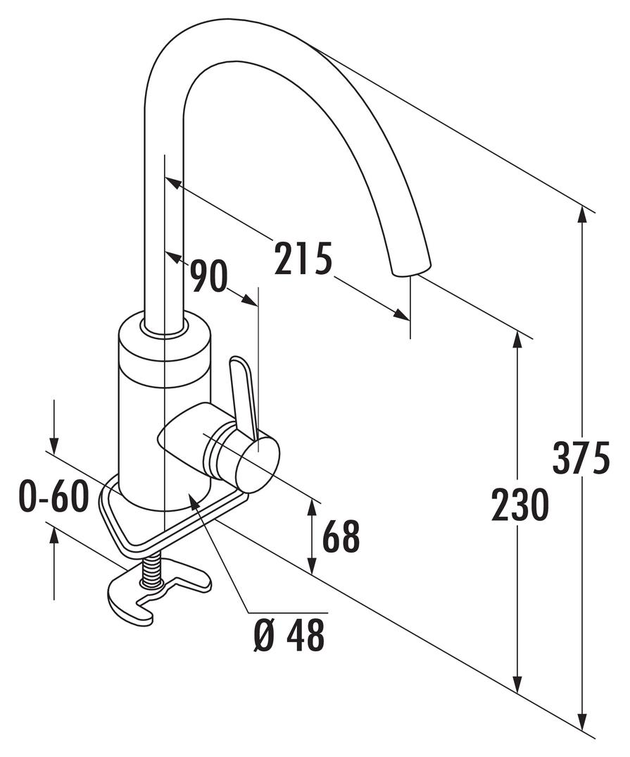 Kludi Bingo Star 1 | Küchenarmatur | Niederdruck | Edelstahlfinish (5023012)