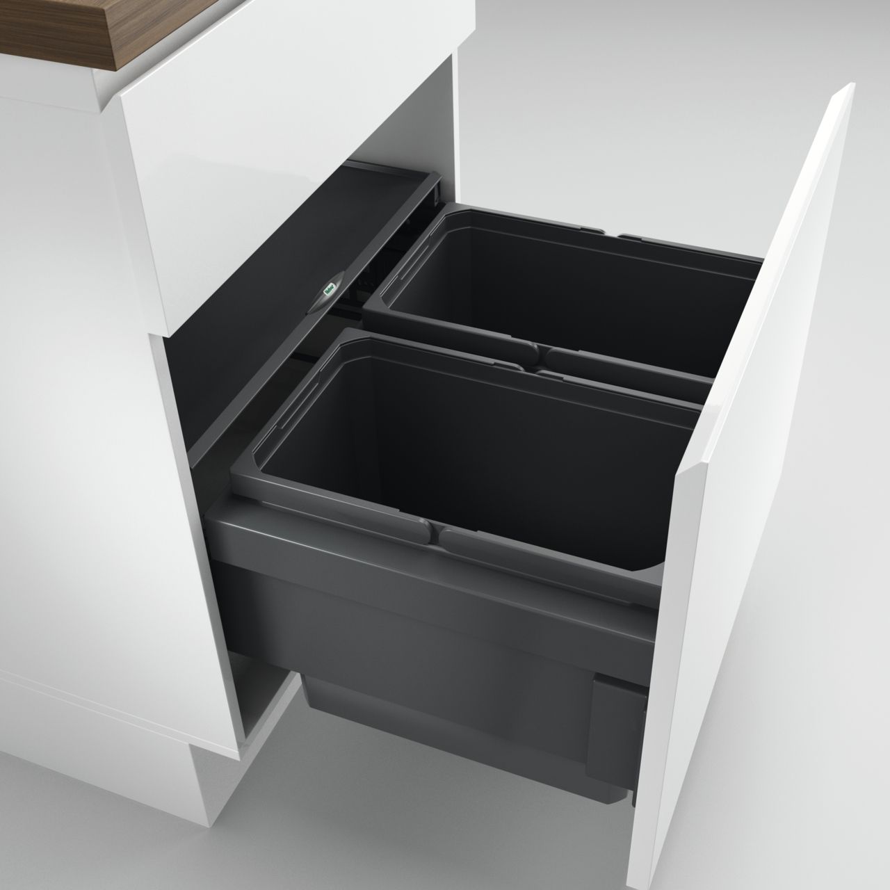 Naber Abfallsammler Cox Base 360 S/600-2 | 60 cm | Anthrazit | Mit Deckel | 2 Behälter