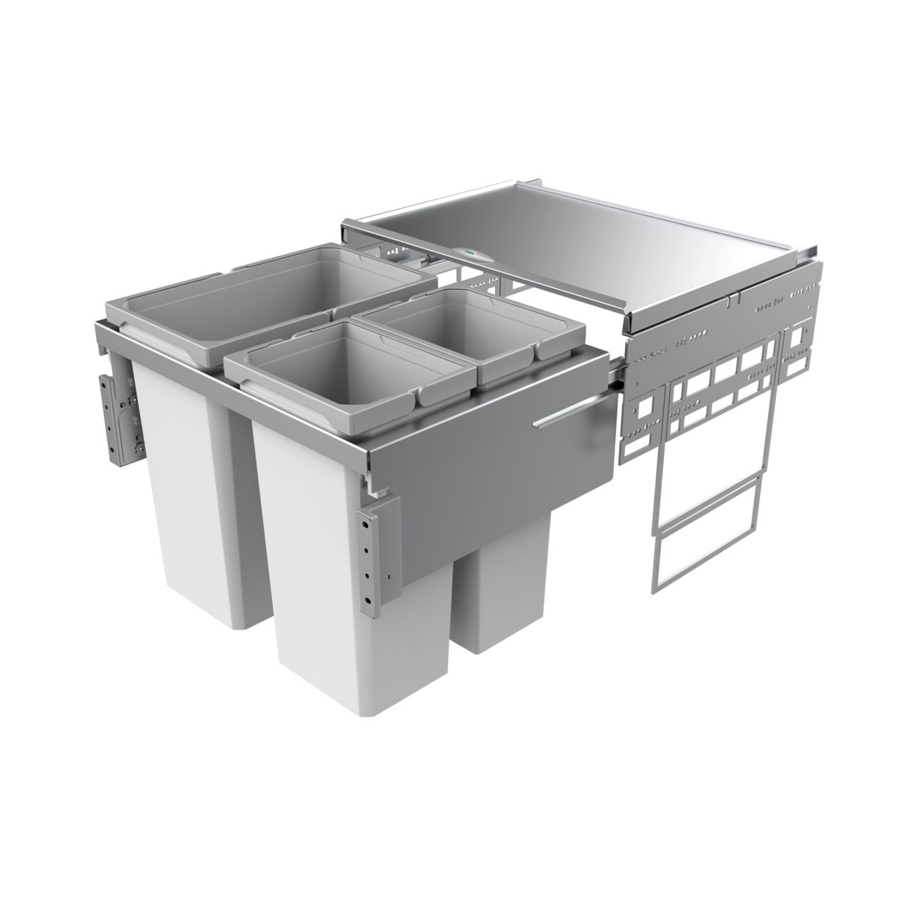 Naber Abfallsammler Cox Base 460 S/600-3 | 60 cm | Hellgrau | Mit Deckel | 3 Behälter