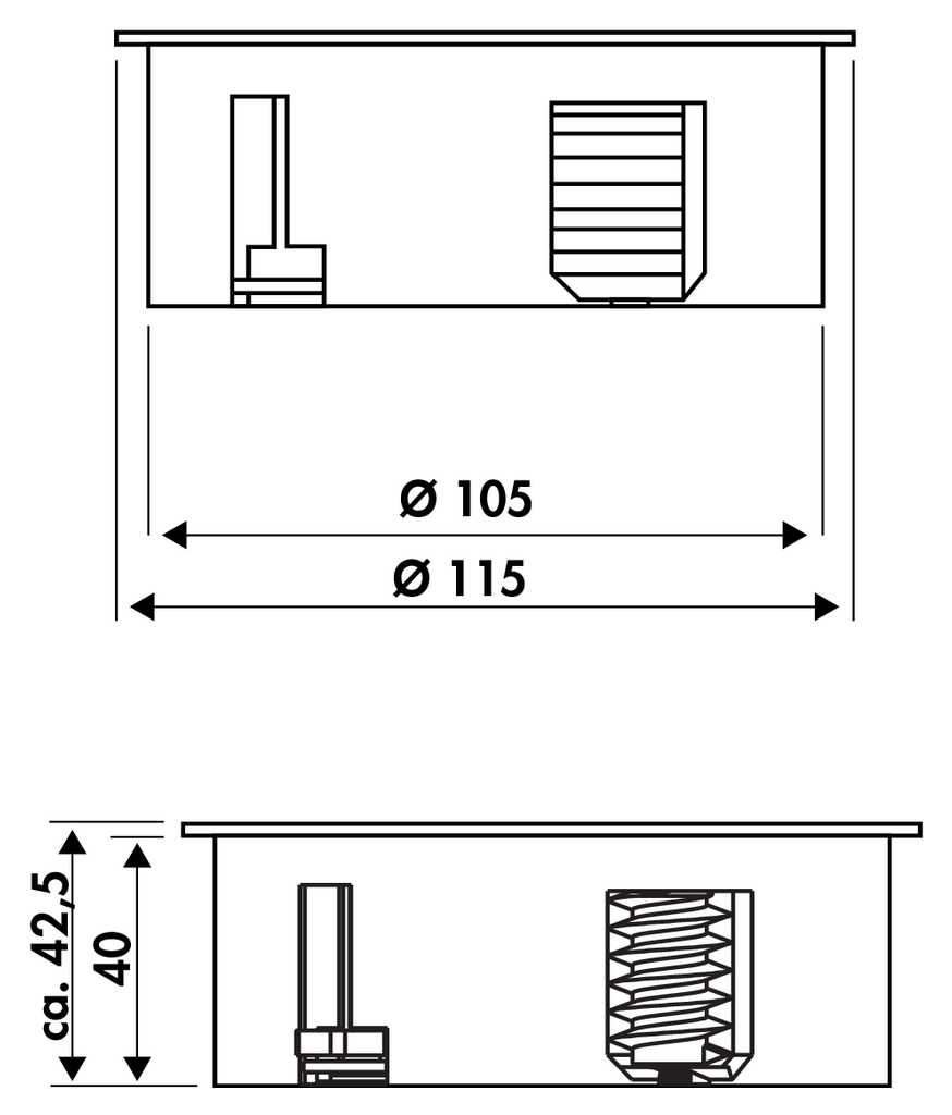 Naber Twist | 3-fach Einbau-Steckdose | Edelstahl | USB (7053170)