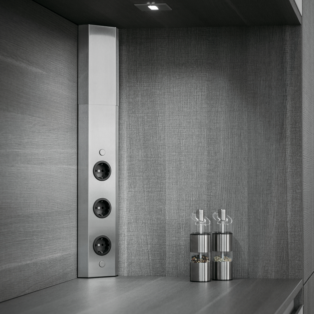 Naber Mira Eck | 3-fach Eck-Steckdose | Edelstahl (7053001)