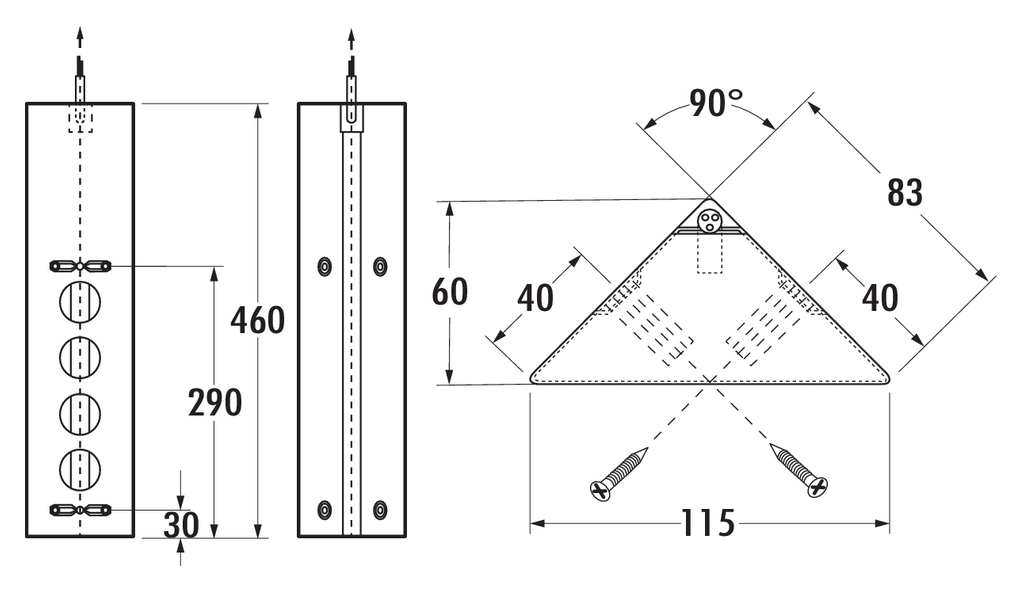 Naber Mira ES1 | 4-fach Eck-Steckdose | Edelstahl (7053235)