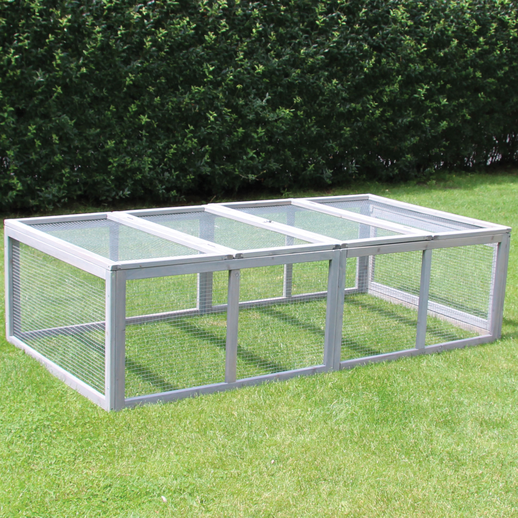 Auslauf für Kaninchen, Hasen, Meerschweinchen und Kleintiere in Hellgrau