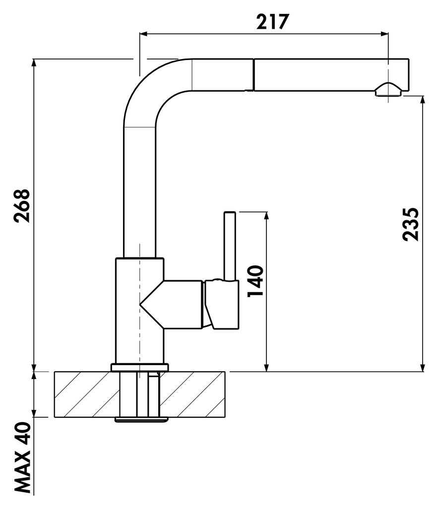 Armate Linea Arco 2 | Küchenarmatur | Hochdruck | Schwarz matt (5011262)