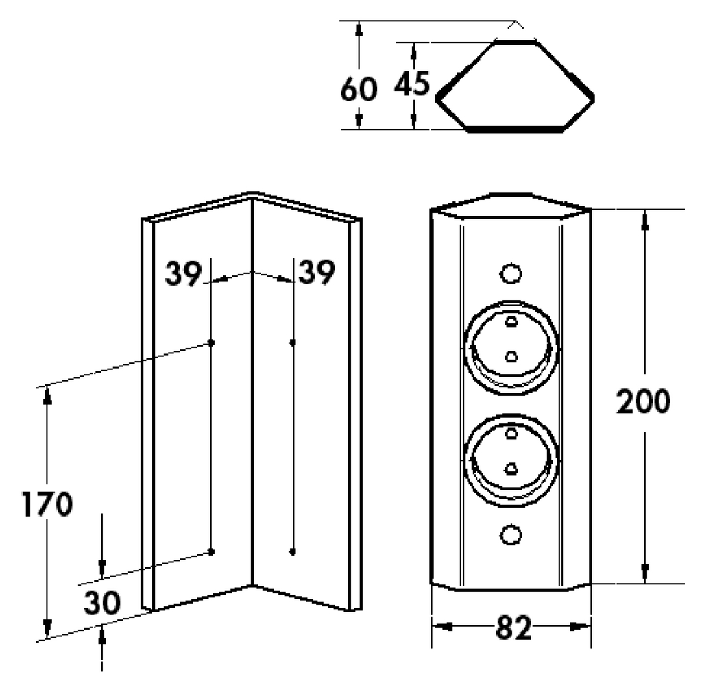 Naber Mira ES5 | 2-fach Eck-Steckdose | Edelstahl (7053113)