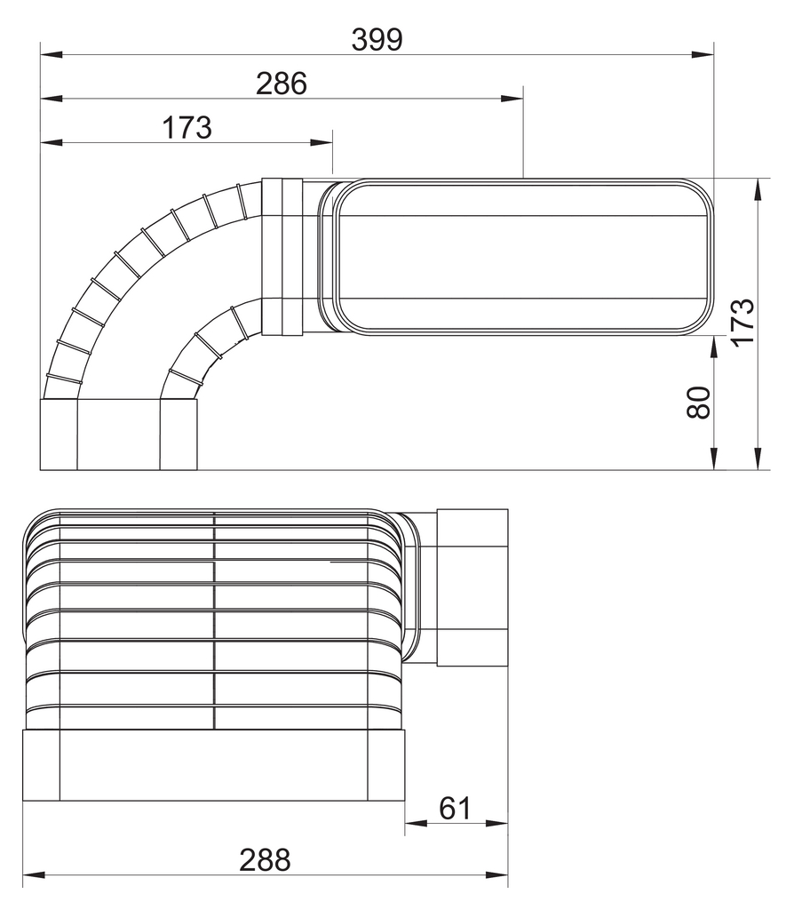 Naber flow 150 Rohrset für Muldenlüfter (4043074)