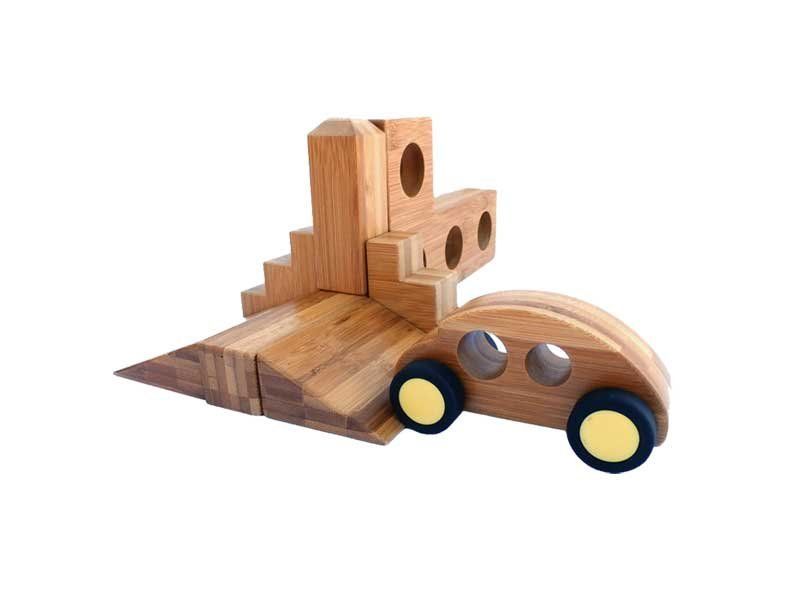 Bambus Spielautos 4-er Set