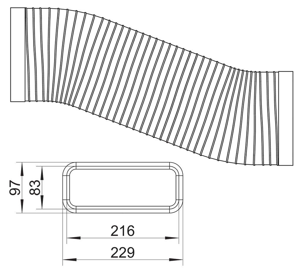 Naber SF-VRO flex 150 Flachkanalrohr 500 mm (4061001)