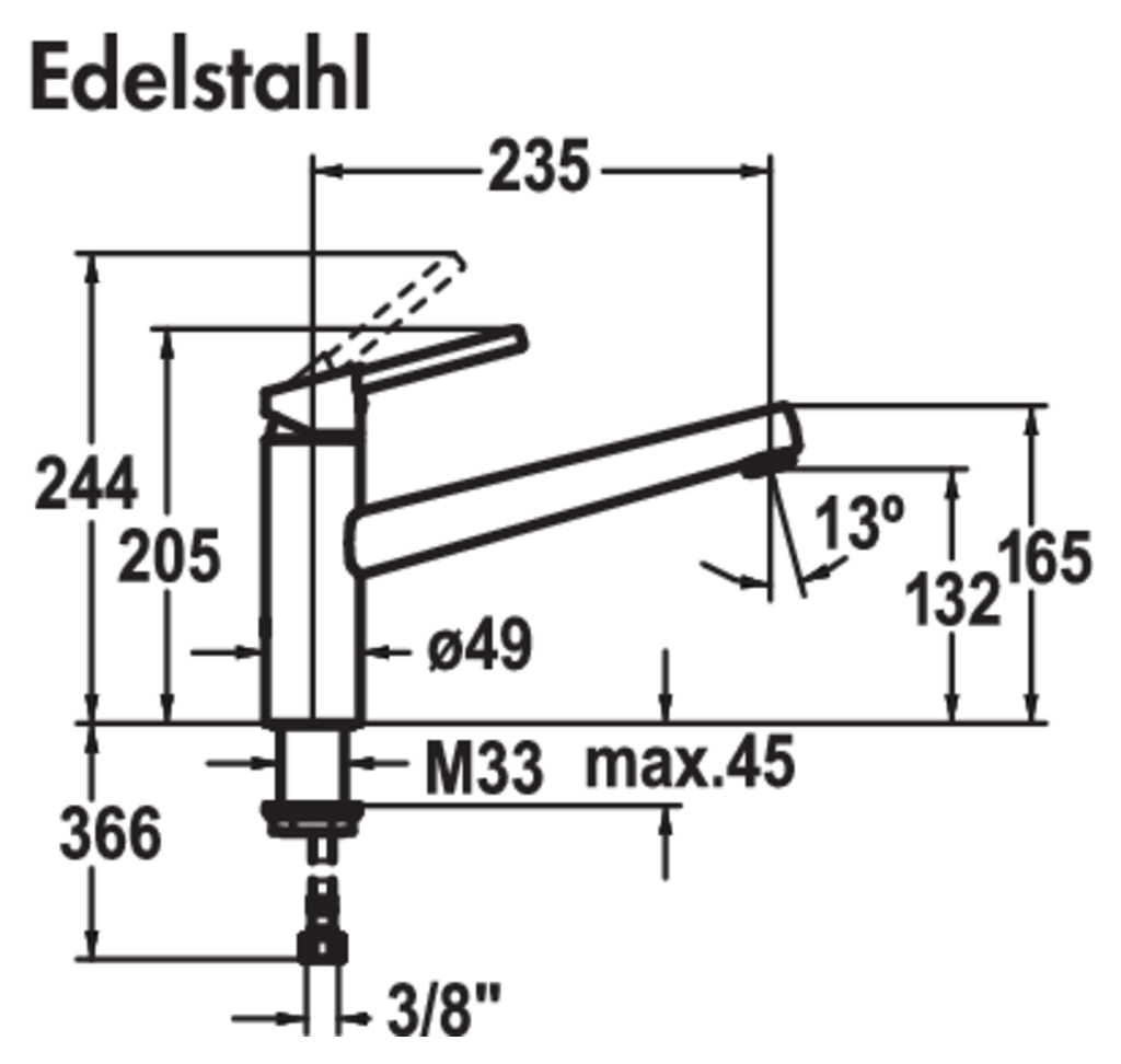 KWC Luna E1 | Küchenarmatur | Hochdruck | Edelstahl (5022220)