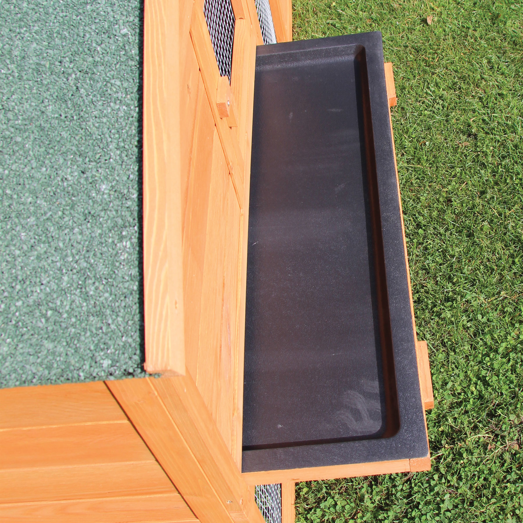 Hasenstall / Kaninchenstall "Klopfer“ - Kleintierstall mit hochwertiger Kunststoffschublade