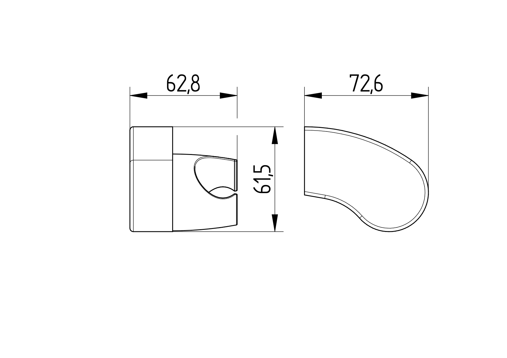 Avenraius Brausewandhalter mit Konusaufnahme für Handbrause verstellbar (900 6974 010)