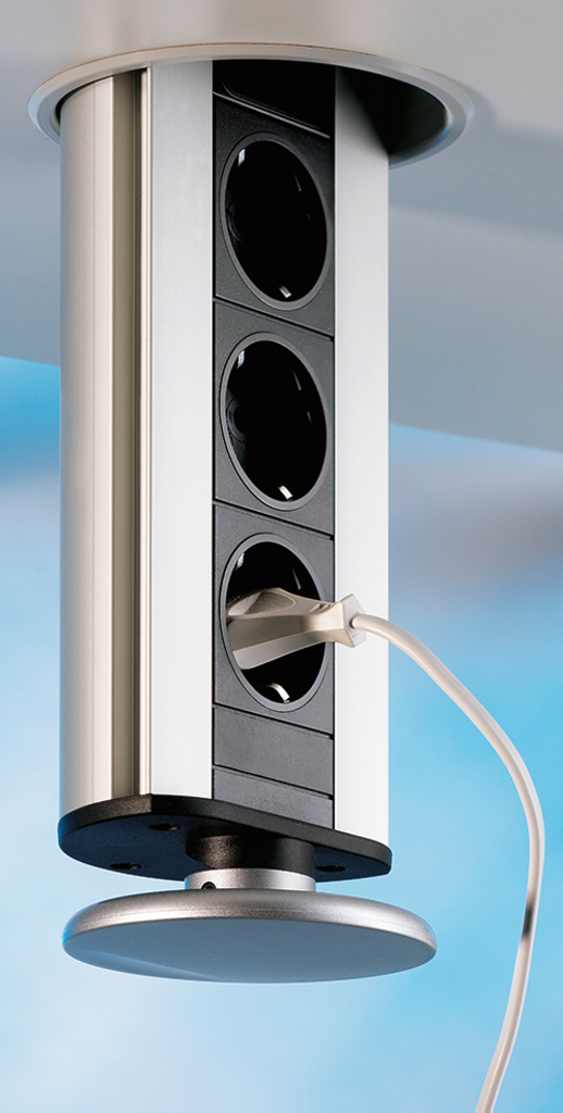 Naber Evoline Port 1 | 3-fach Einbau-Steckdose | Edelstahl (8031174)