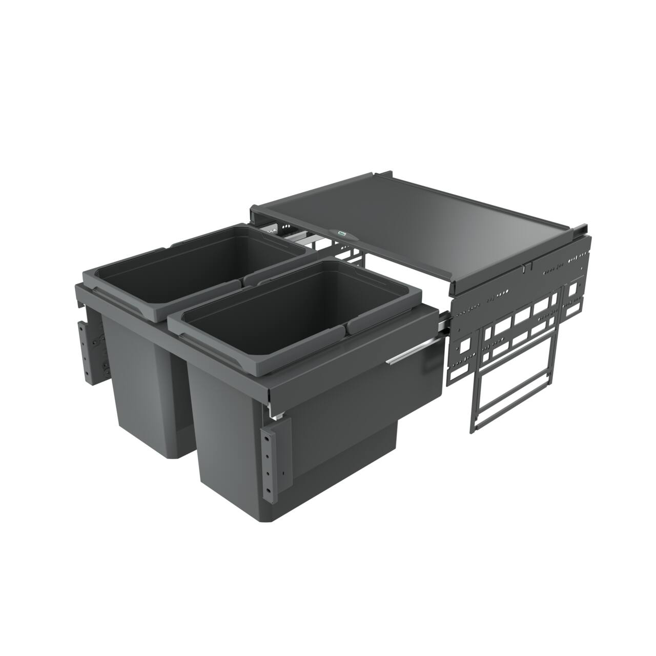 Naber Abfallsammler Cox Base 360 S/600-2 | 60 cm | Anthrazit | Mit Deckel | 2 Behälter