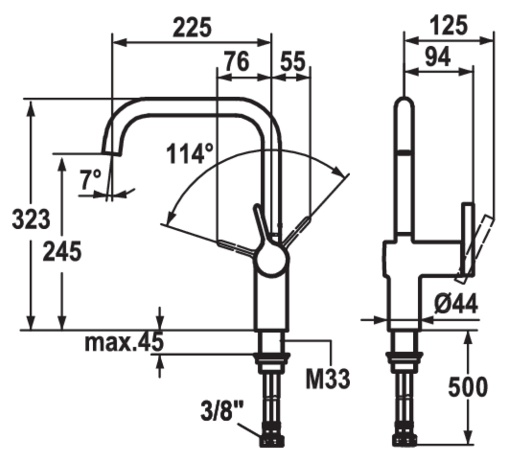 KWC Livello 1E | Küchenarmatur | Hochdruck | Edelstahl (5022174)