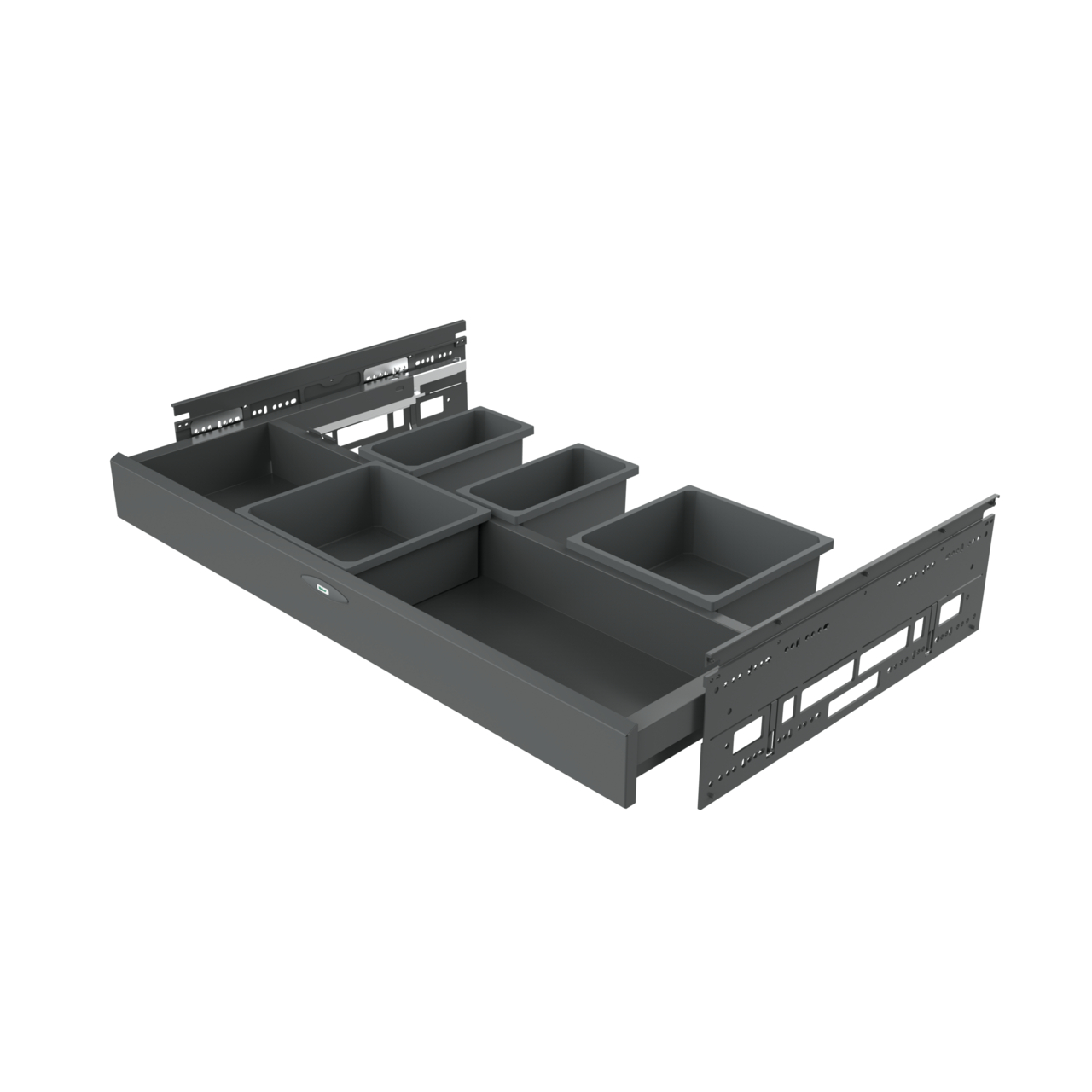 Naber Abfallsammler Cox Base-Board 900 | 90 cm | Anthrazit | 4 Behälter