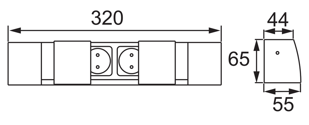 Naber Doppel-Elektrobox | 2-fach Wand-Steckdose | Edelstahl (9015003)