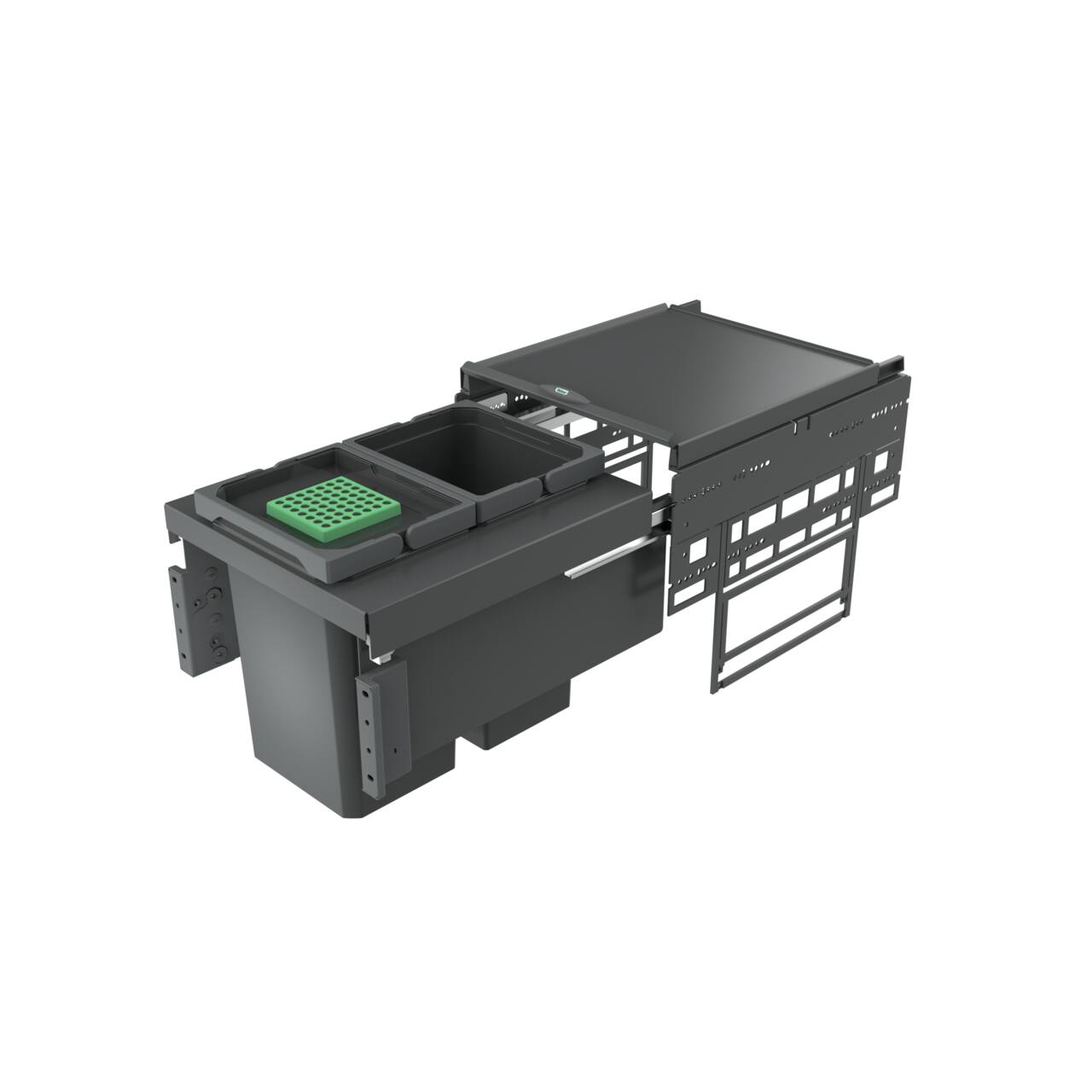 Naber Abfallsammler Cox Base 360 S/400-2 | 40 cm | Anthrazit | Mit Deckel | 2 Behälter