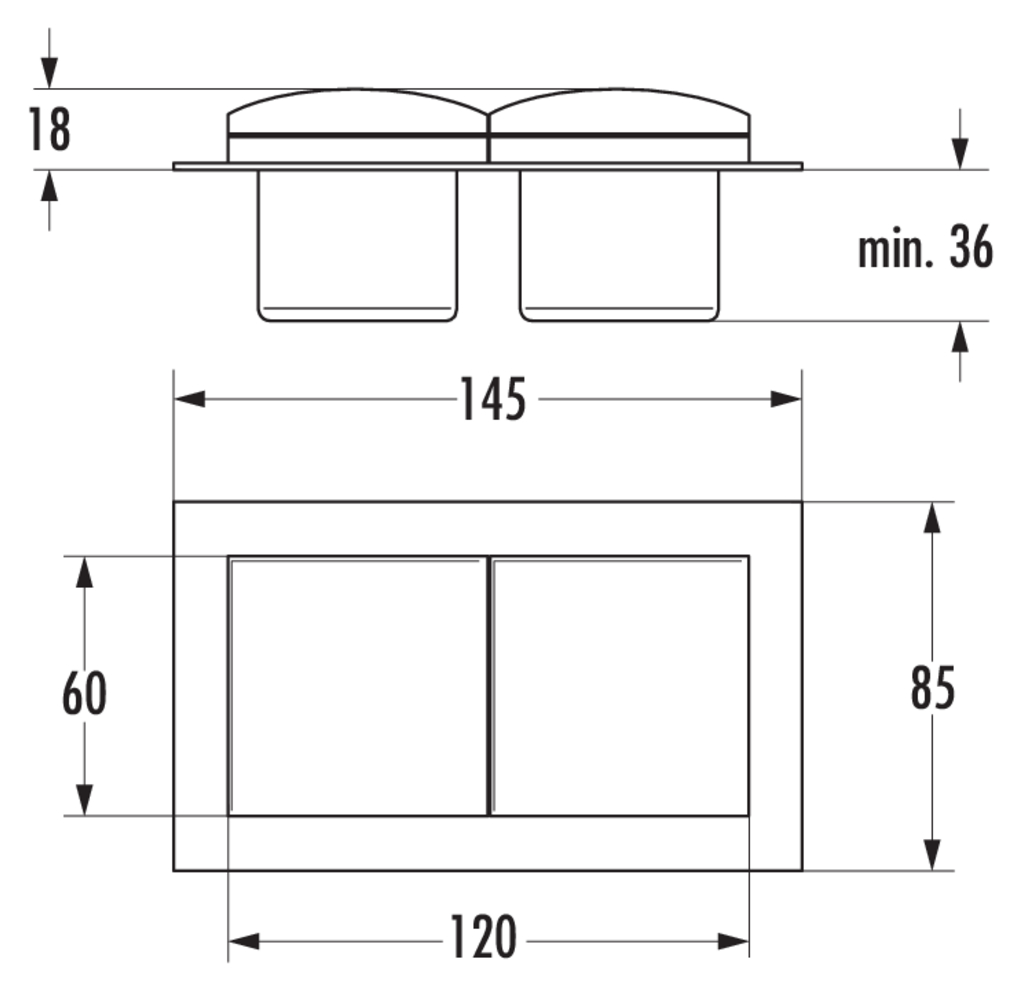 Naber Mira BS1 | 2-fach Wand-Steckdose | Edelstahl (7053115)