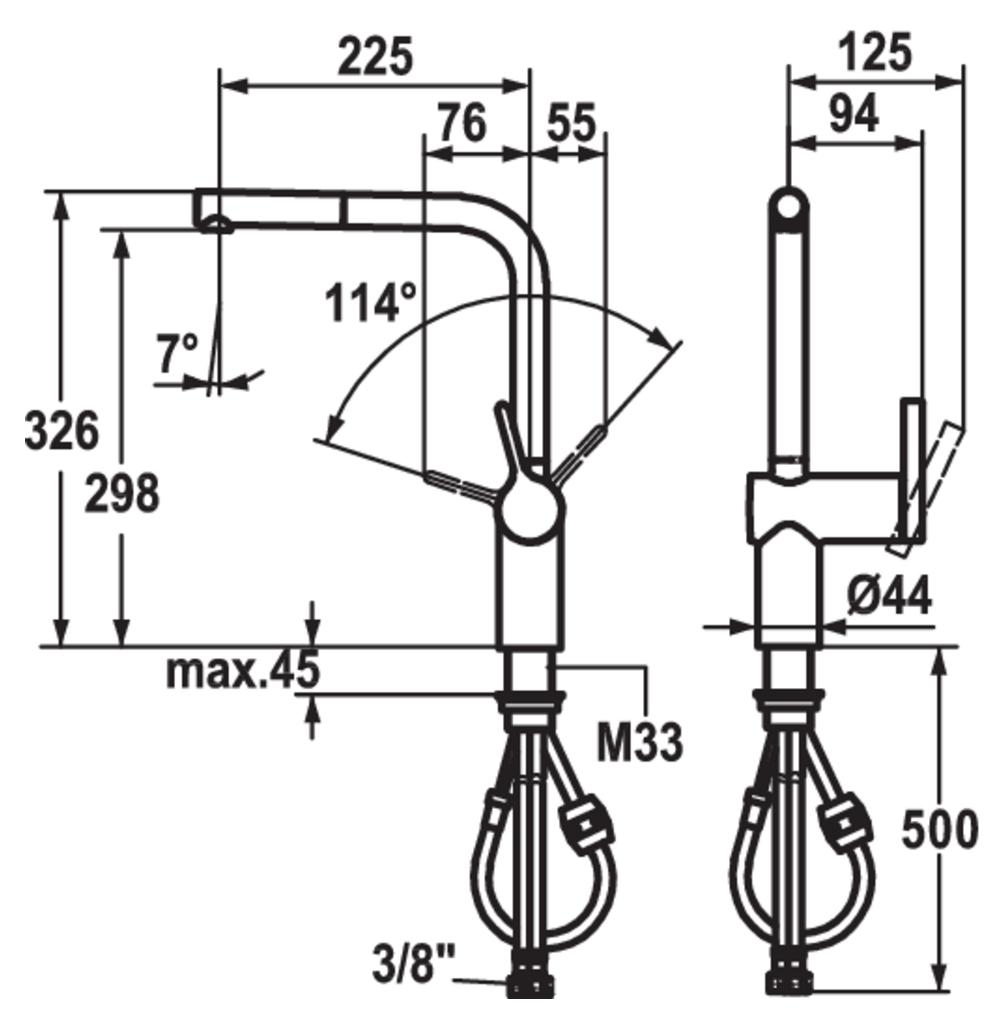 KWC Livello 2E | Küchenarmatur | Hochdruck | Chrom (5022175)