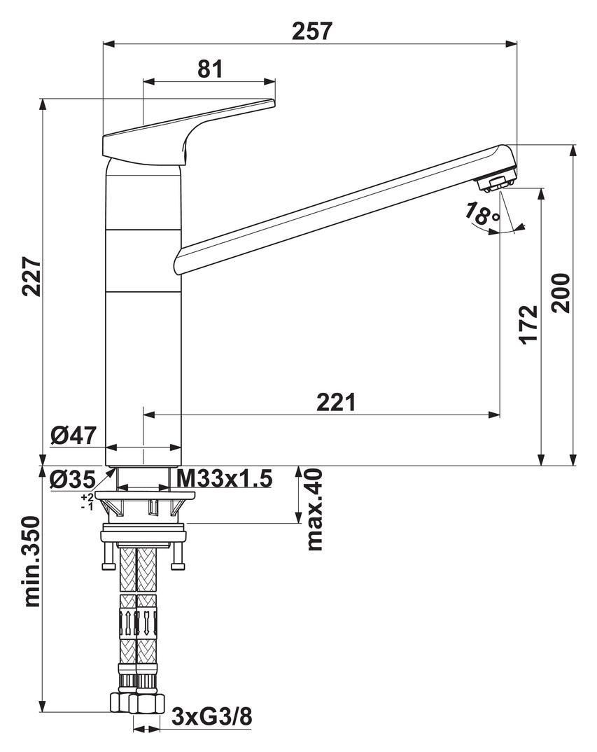 Ideal Standard Cerafit 3 | Küchenarmatur | Niederdruck | Chrom (5024155)