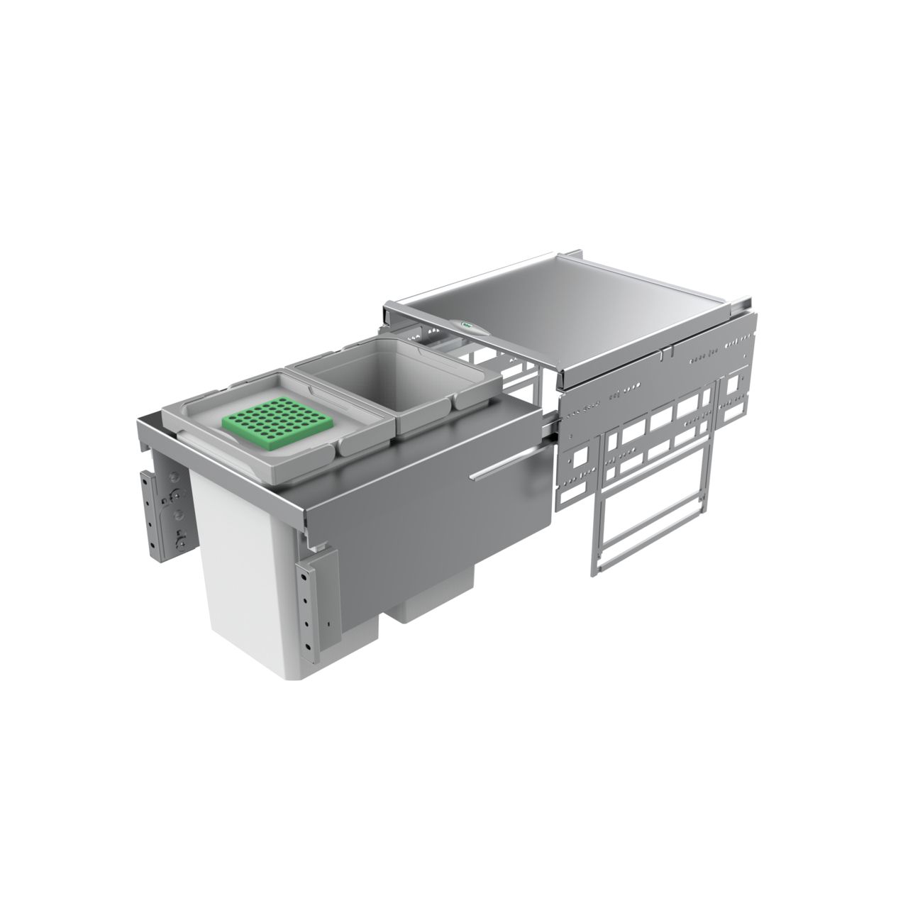 Naber Abfallsammler Cox Base 360 S/400-2 | 40 cm | Hellgrau | Mit Deckel | 2 Behälter