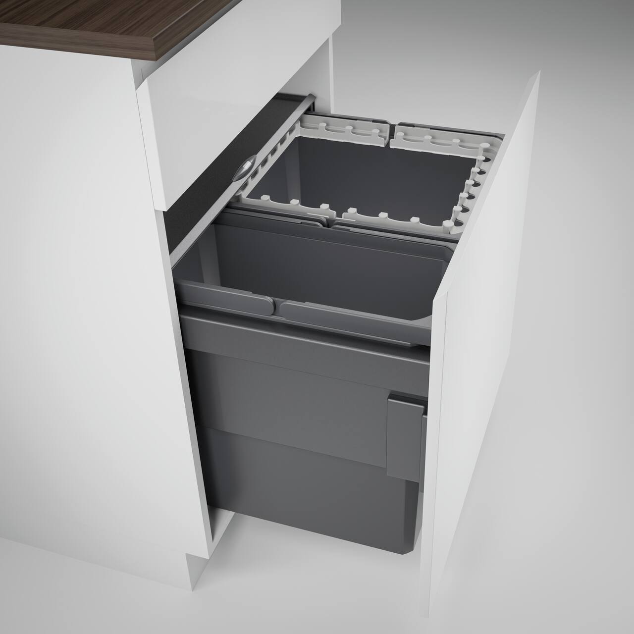 Naber Abfallsammler Cox Base 460 R/600-2 | 60 cm | Anthrazit | Mit Deckel | 2 Behälter