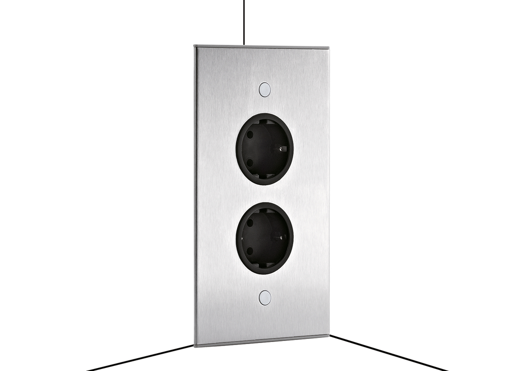 Naber Mira ES2 | 2-fach Eck-Steckdose | Edelstahl (7053040)