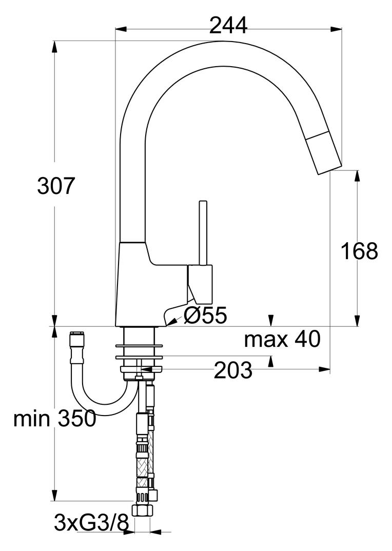 Ideal Standard Nora 4 | Küchenarmatur | Hochdruck | Chrom (5024064)