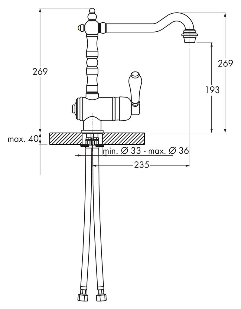 Armate Linea Passato 2 | Küchenarmatur | Hochdruck | Chrom (5011235)