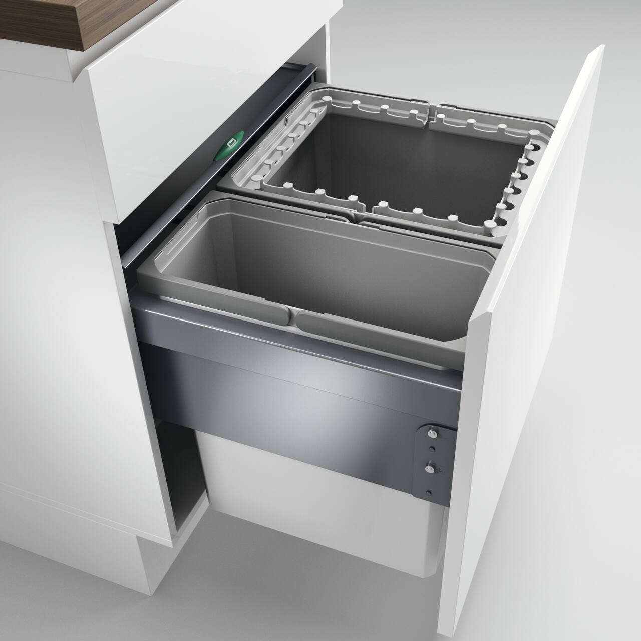 Naber Abfallsammler Cox Base 460 R/600-2 | 60 cm | Hellgrau | Mit Deckel | 2 Behälter