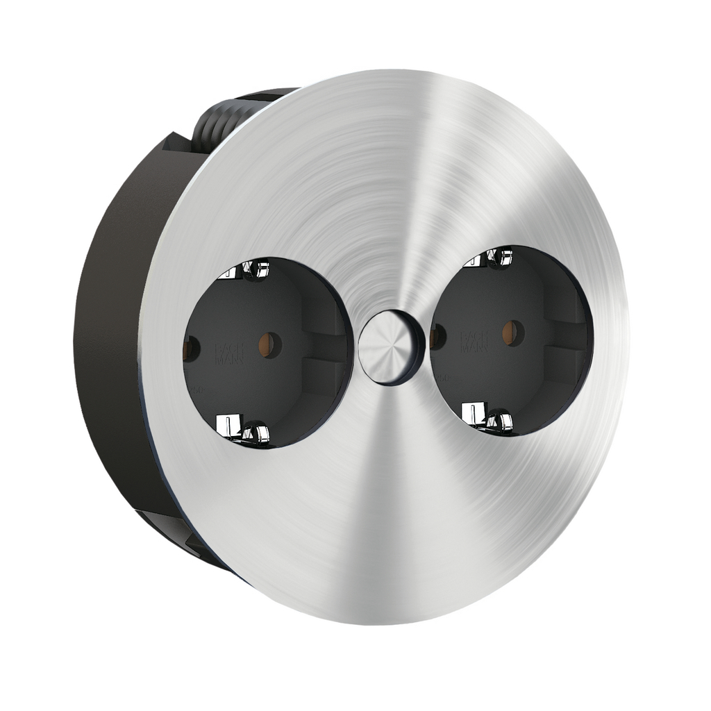 Naber Twist | 2-fach Einbau-Steckdose | Edelstahl (7053021)