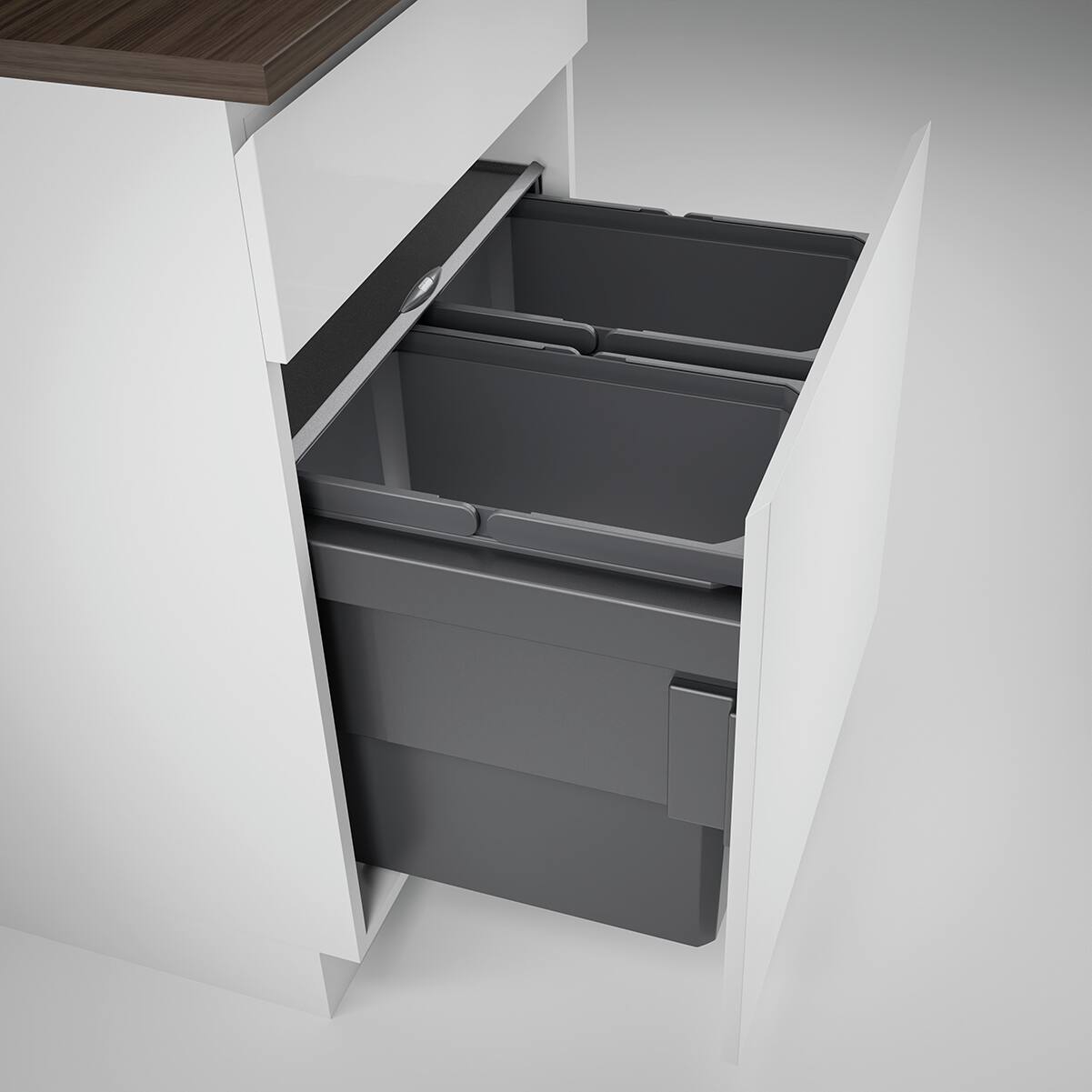 Naber Abfallsammler Cox Base 460 S/600-2 | 60 cm | Anthrazit | Mit Deckel | 2 Behälter