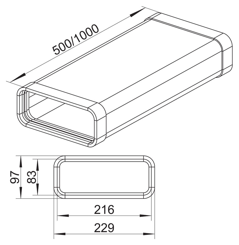 Naber SF-VRO 150 Flachkanalrohr 1000 mm (4061003)