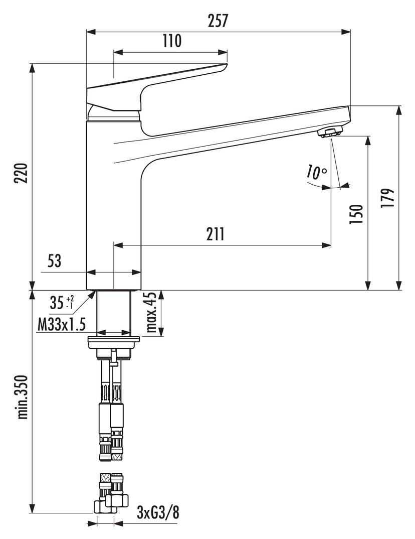 Ideal Standard Ceraplan 2 | Küchenarmatur | Niederdruck | Chrom (5024102)