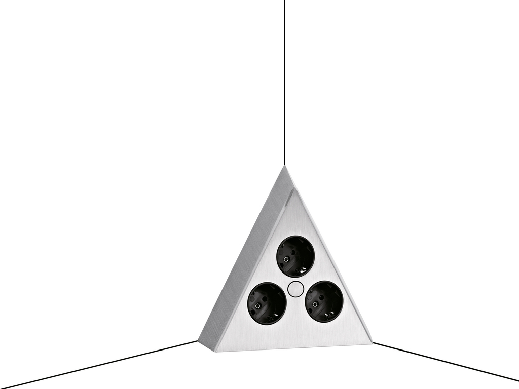 Naber Mira Dreieck | 3-fach Eck-Steckdose | Edelstahl (7053043)