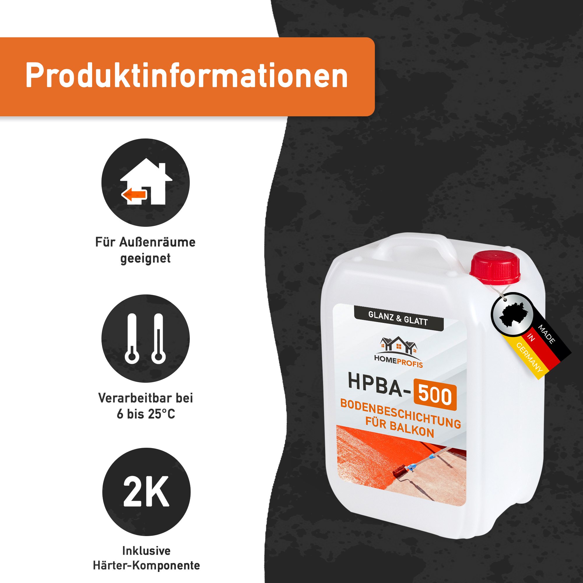 HPBA-500 glatte 2K Epoxidharz Bodenfarbe für Außen