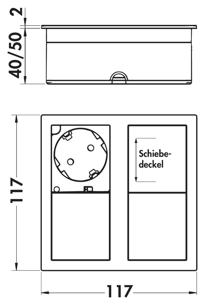 Naber Plaza 2 | 3-fach Einbau-Steckdose | Edelstahl | USB (7053163)