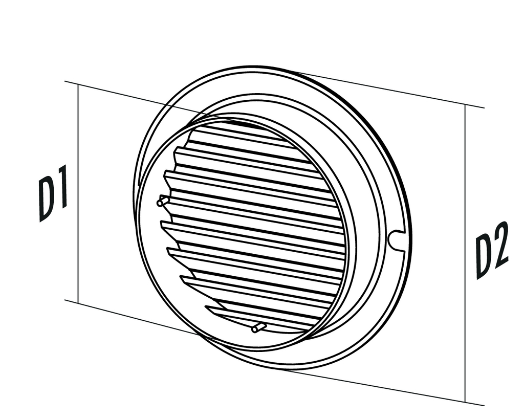 Naber T-ZULRG Zuluft-Rundgitter Ø1 = 99 mm, Ø2 = 128 mm (4021147)