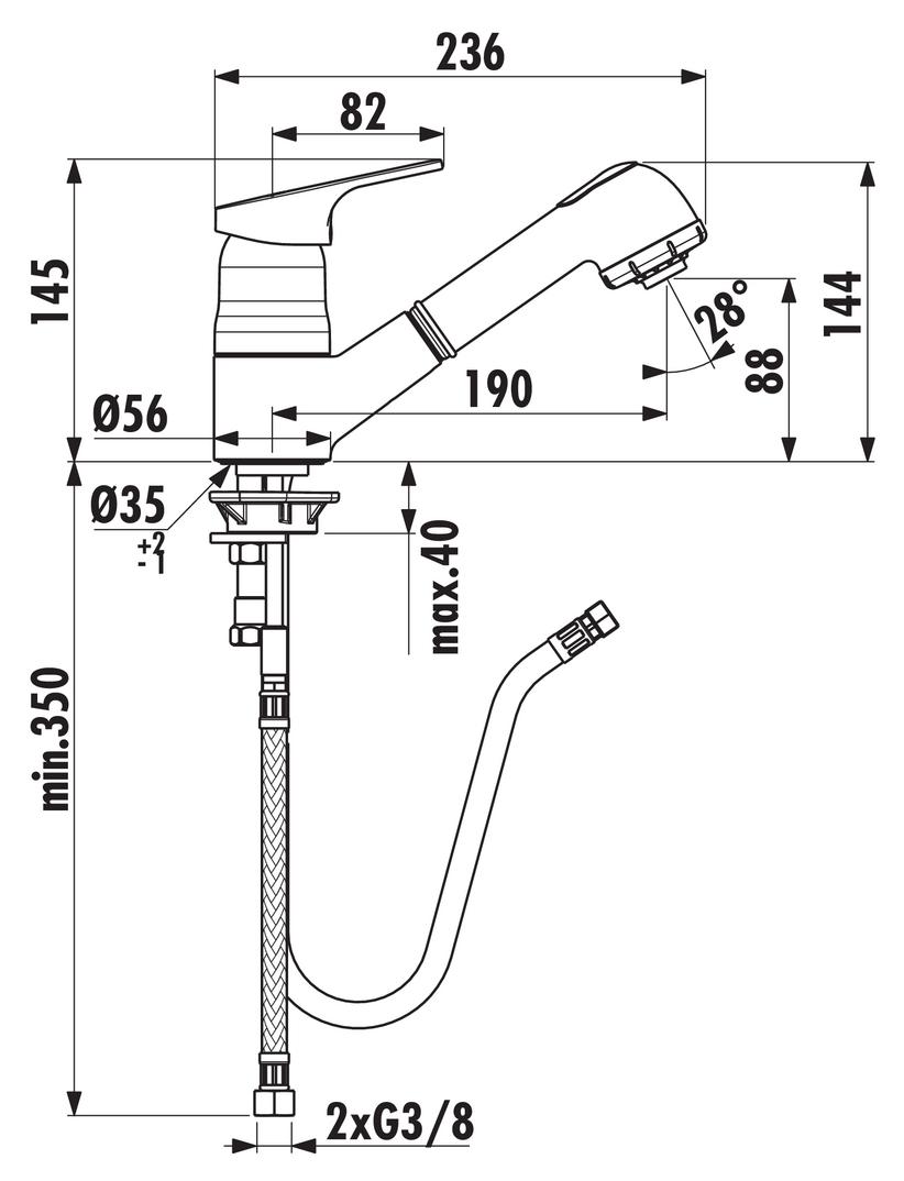 Ideal Standard Cerafit 2 | Küchenarmatur | Hochdruck | Chrom (5024152)