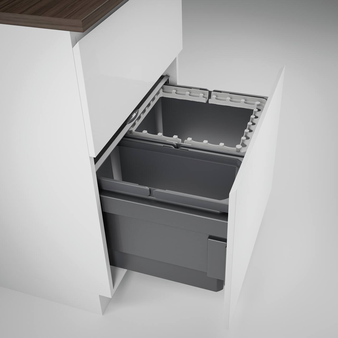 Naber Abfallsammler Cox Base 360 R/600-2 | 60 cm | Anthrazit | Mit Deckel | 2 Behälter