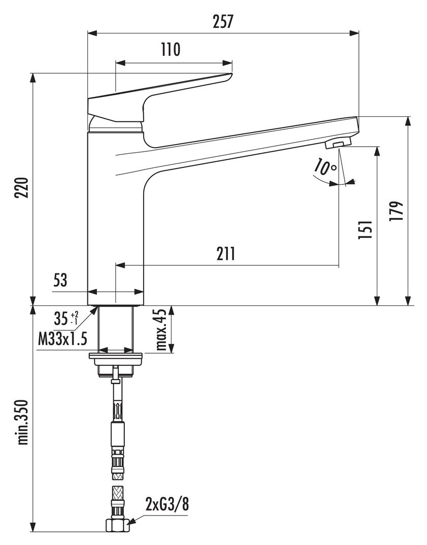 Ideal Standard Ceraflex 1 | Küchenarmatur | Niederdruck | Chrom (5024161)