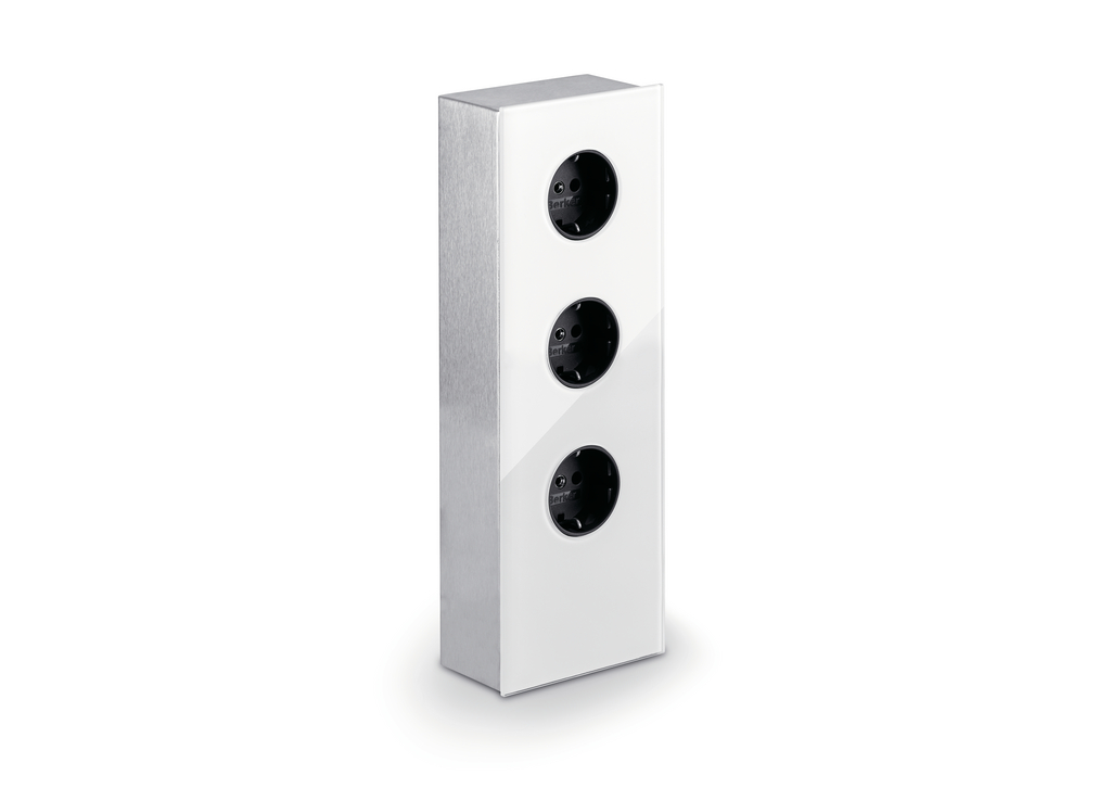 Naber Mira | 5-fach Wand-Steckdose | Edelstahl / Glas | USB (7053056)