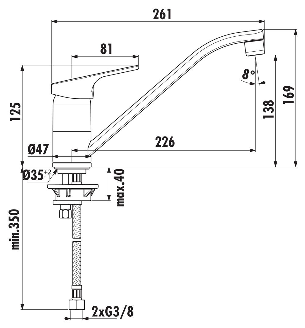 Ideal Standard Cerafit 1 | Küchenarmatur | Hochdruck | Chrom (5024150)