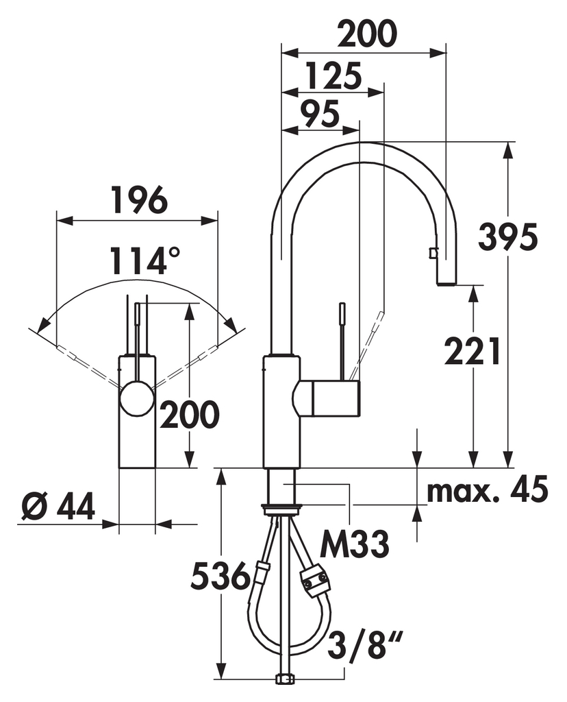 KWC Ono 3 | Küchenarmatur | Hochdruck | Edelstahl (5022325)