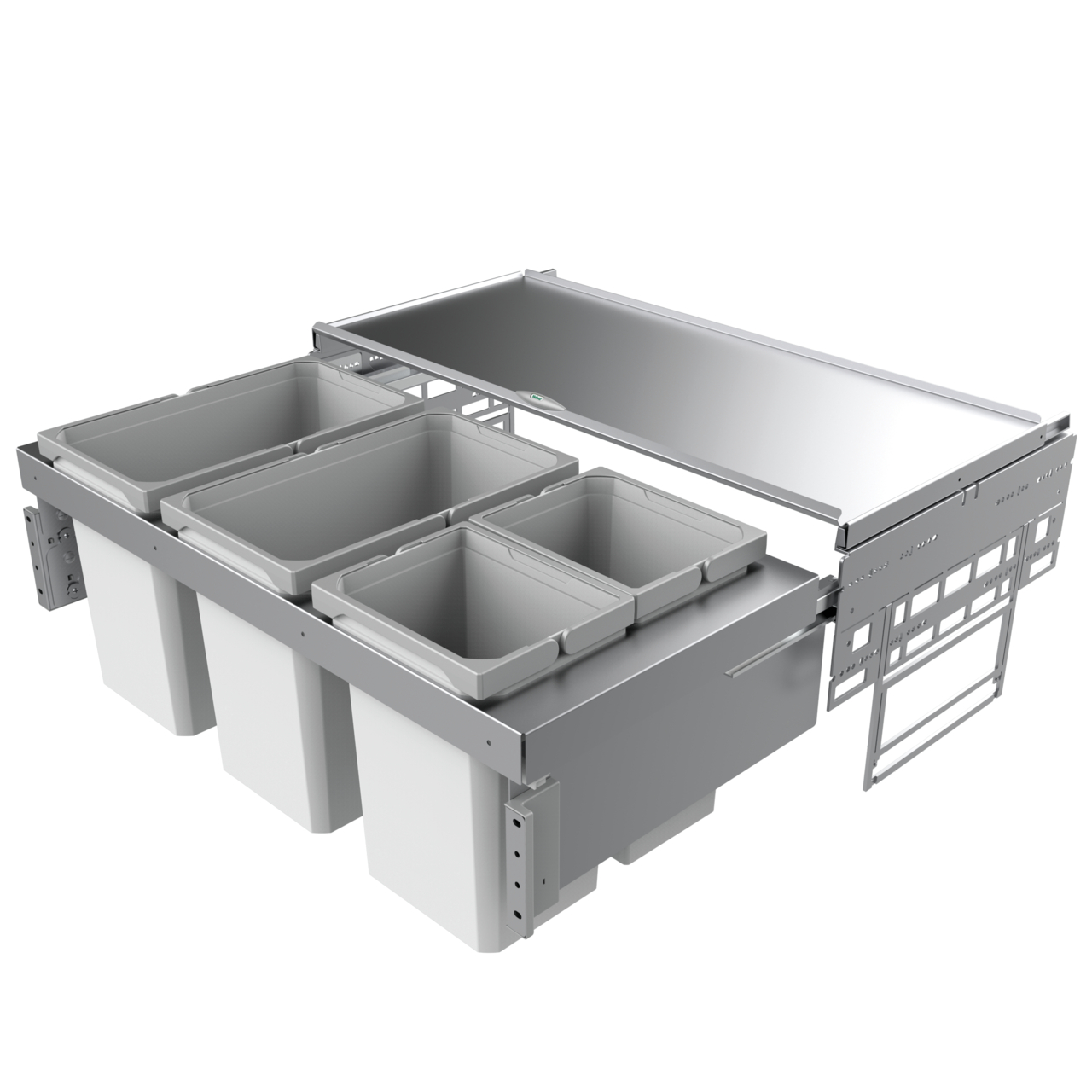 Naber Abfallsammler Cox Base 360 S/900-4 | 90 cm | Hellgrau | 4 Behälter