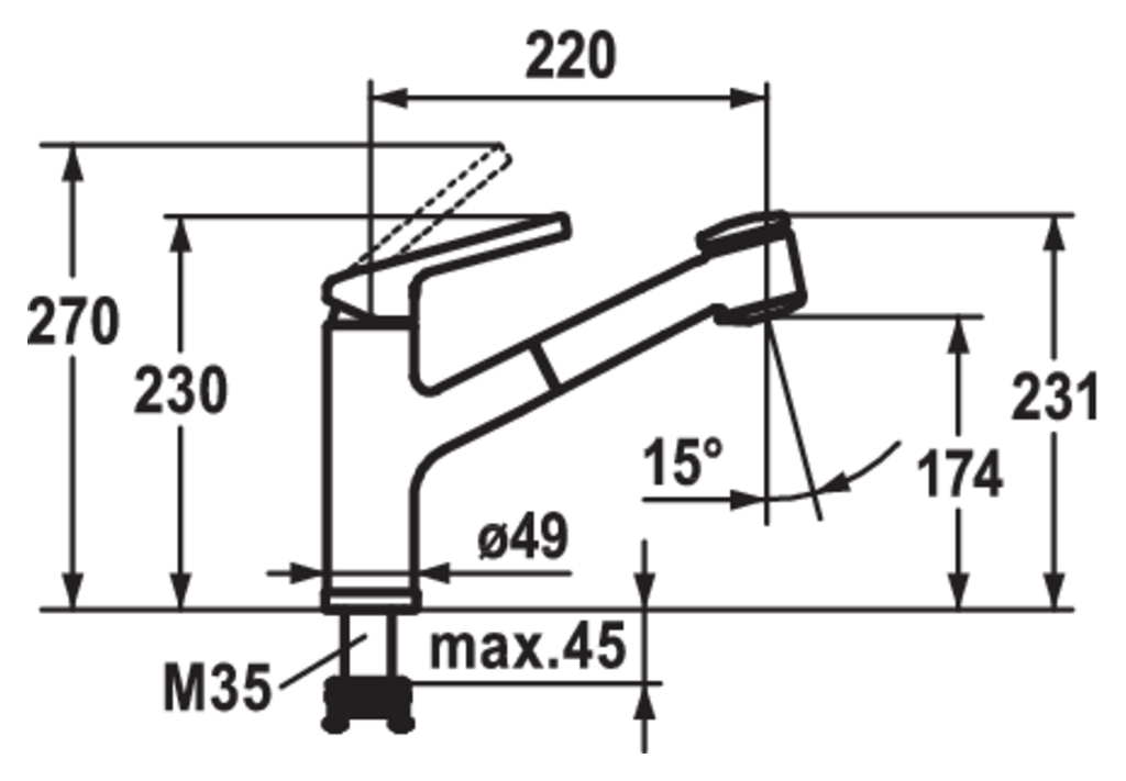 KWC Luna E5 | Fensterarmatur | Küchenarmatur | Hochdruck | Chrom (5022239)