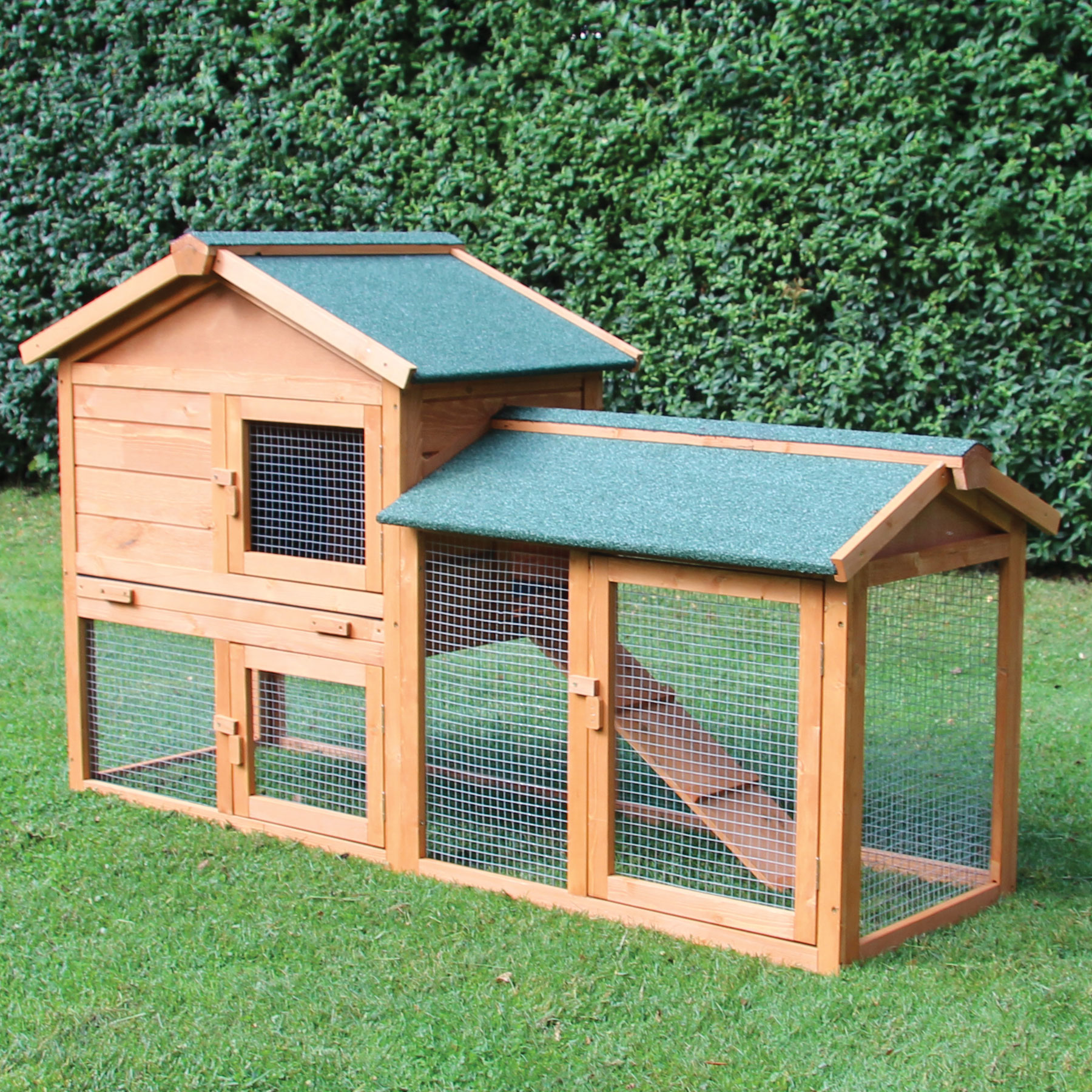 Hasenstall / Kaninchenstall "Klopfer“ - Kleintierstall mit hochwertiger Kunststoffschublade