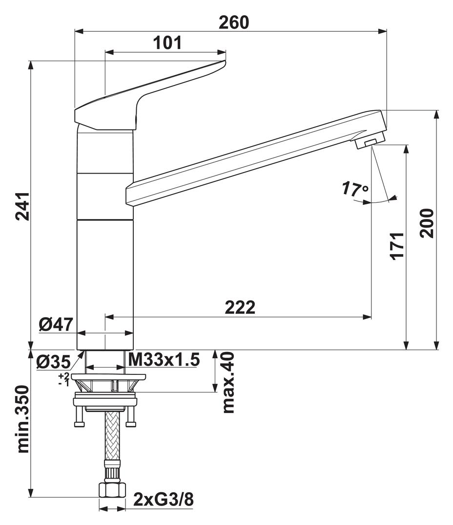 Ideal Standard Ceraflex 3 | Küchenarmatur | Hochdruck | Chrom (5024164)